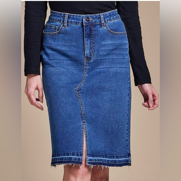 SALE! Bleu Denim skirt released hem high rise plus size 20W - Picture 1 of 12